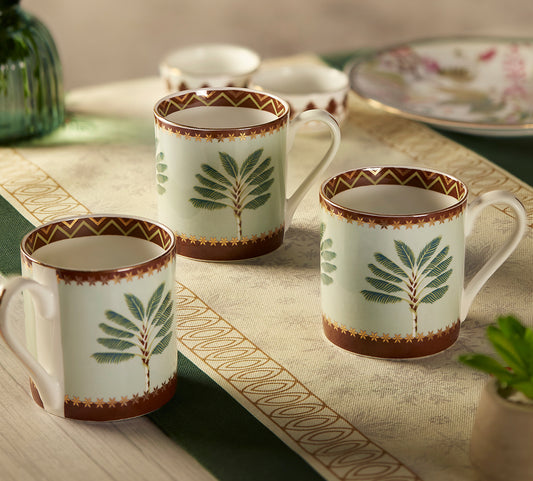 India Circus Grandeur Green  Melon Coffee Mug Set of 6