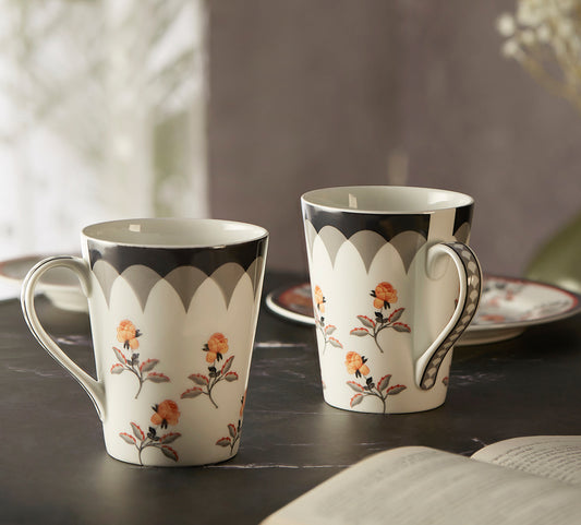 India Circus Onyx elegance Tall Milk Mug Set of 2