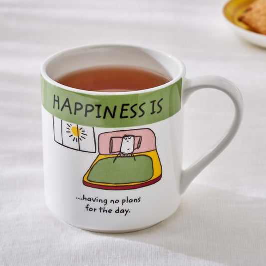 Happiness Having No Plans Ceramic Coffee/ Milk Mug 300ml 1 Piece