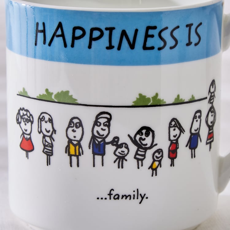 Happiness Family Ceramic Coffee/ Milk Mug 300ml 1 Piece