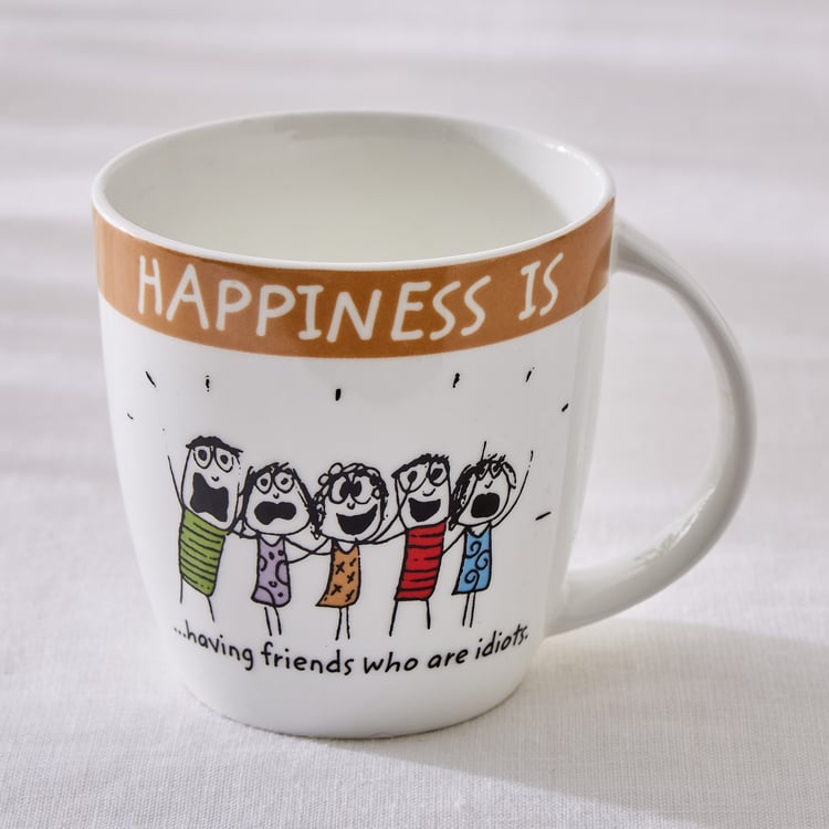 Happiness Having Friends Coffee/ Milk Mug 270ml 1 Piece