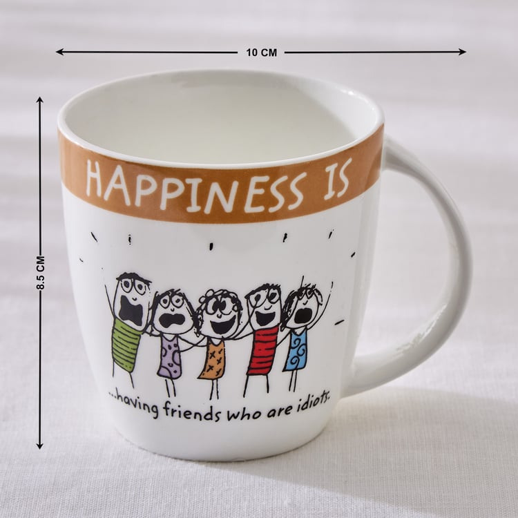 Happiness Having Friends Coffee/ Milk Mug 270ml 1 Piece