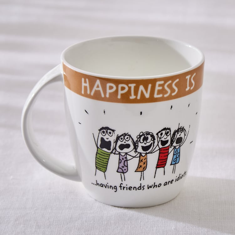 Happiness Having Friends Coffee/ Milk Mug 270ml 1 Piece