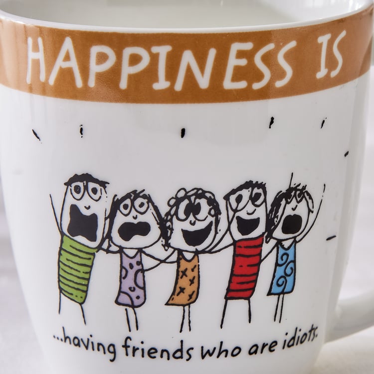 Happiness Having Friends Coffee/ Milk Mug 270ml 1 Piece