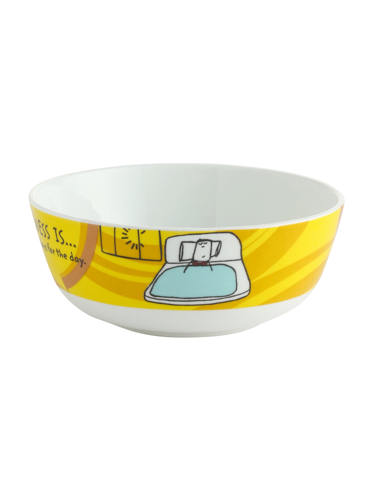 Happiness Ceramic Snack/ Cereal Bowl 5" Set of 4