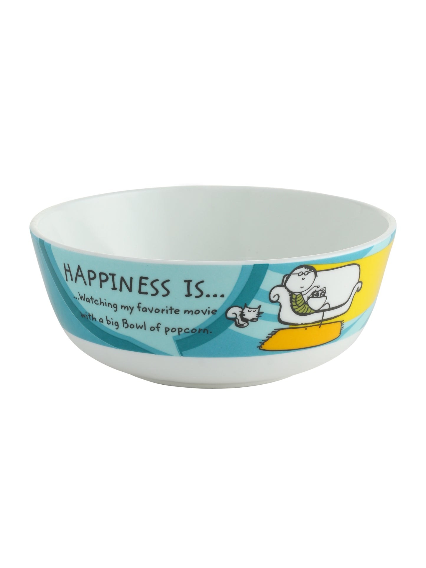 Happiness Ceramic Snack/ Cereal Bowl 5" Set of 4