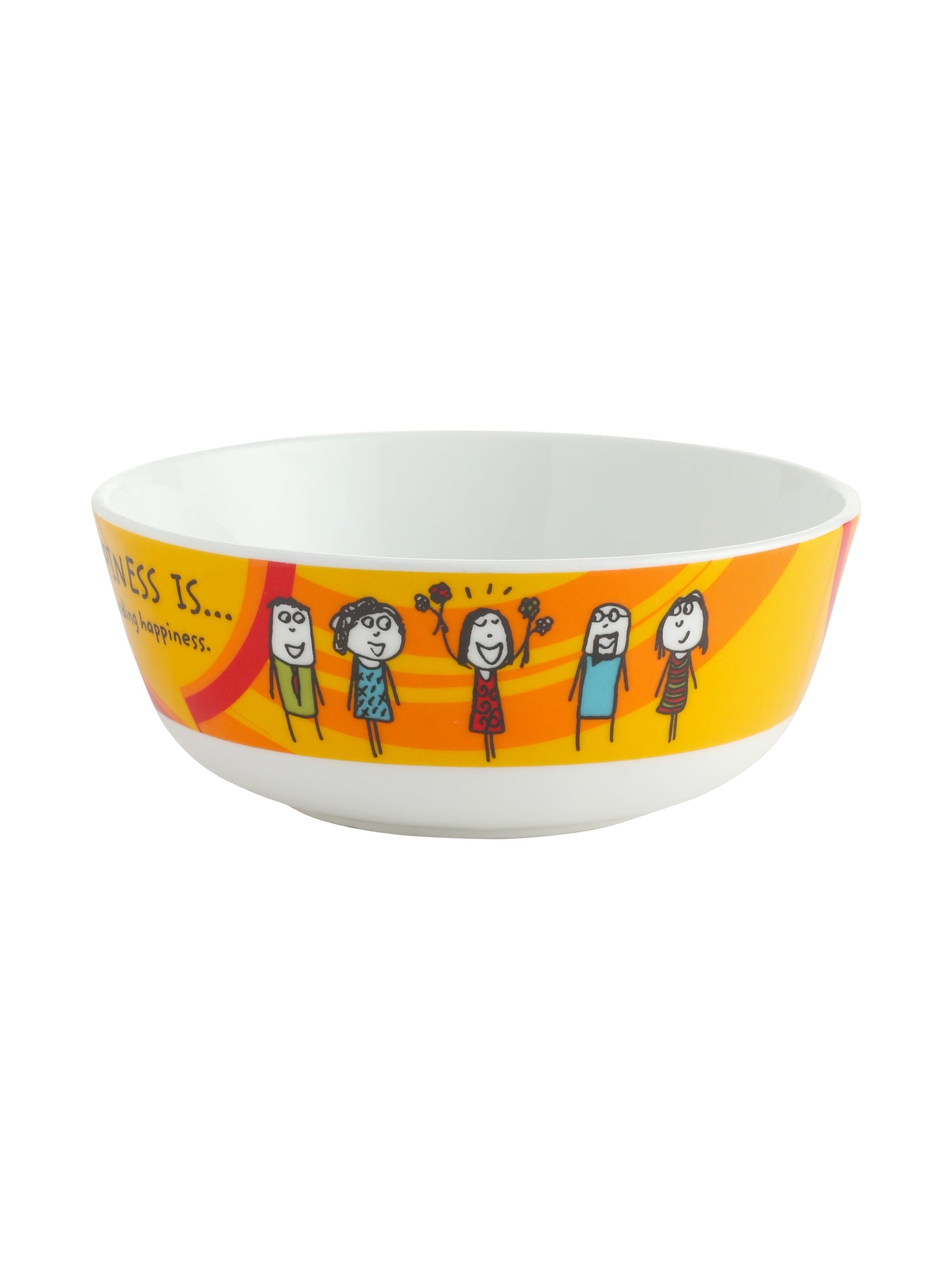 Happiness Ceramic Snack/ Cereal Bowl 5" Set of 4