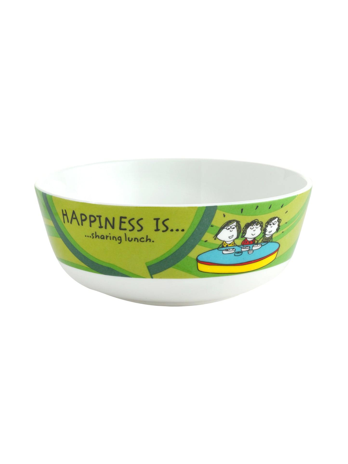 Happiness Ceramic Snack/ Cereal Bowl 5" Set of 4