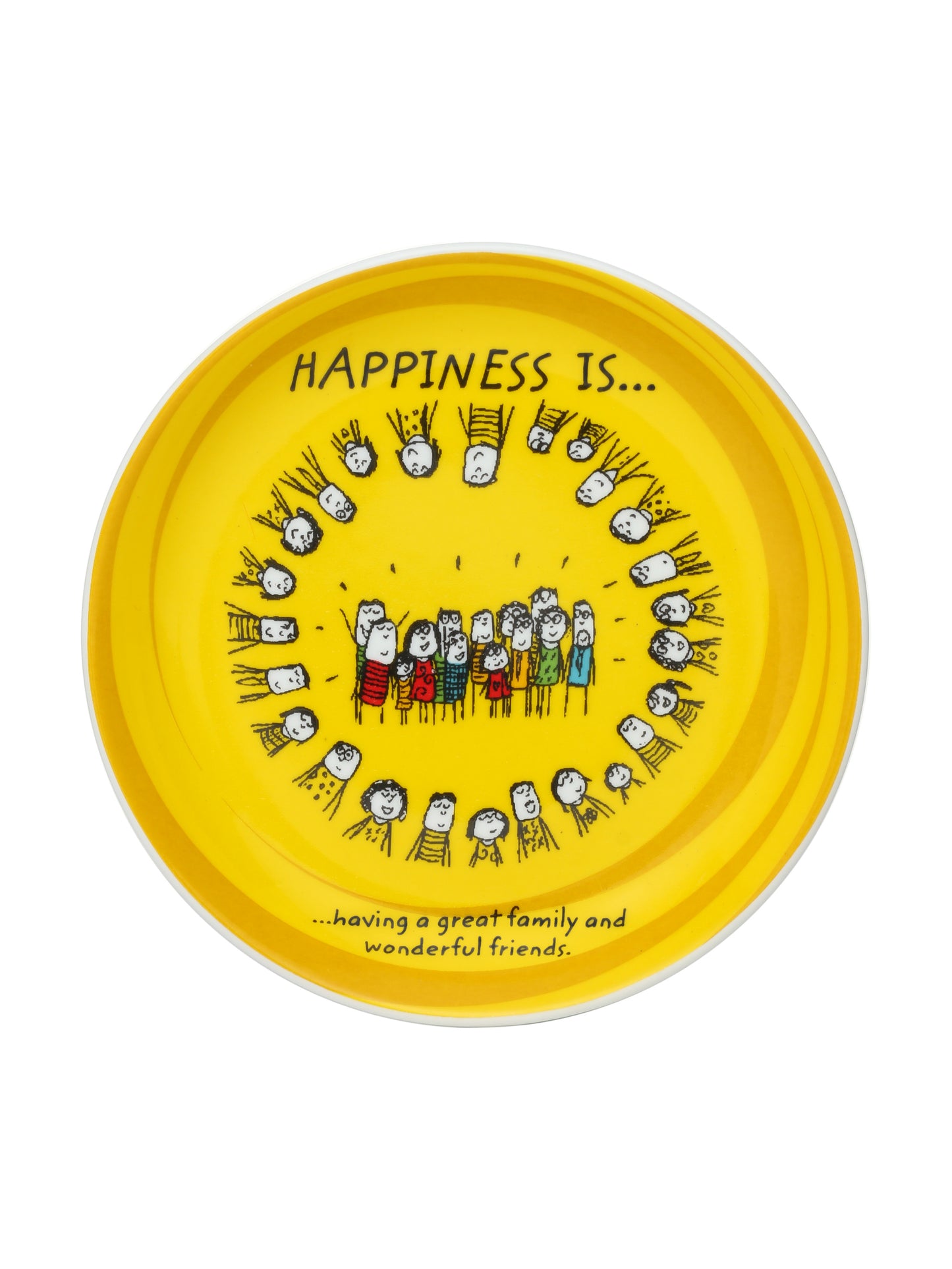 Happiness Is... Mini Ceramic Snack Plates 5.5",  Set of 4