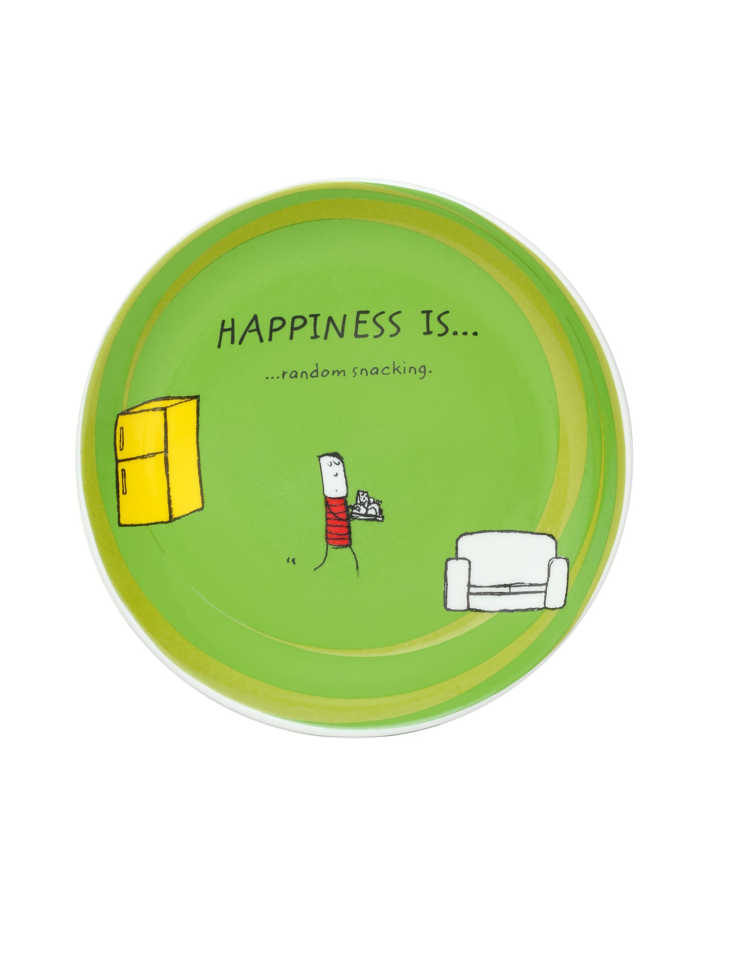 Happiness Is... Mini Ceramic Snack Plates 5.5",  Set of 4