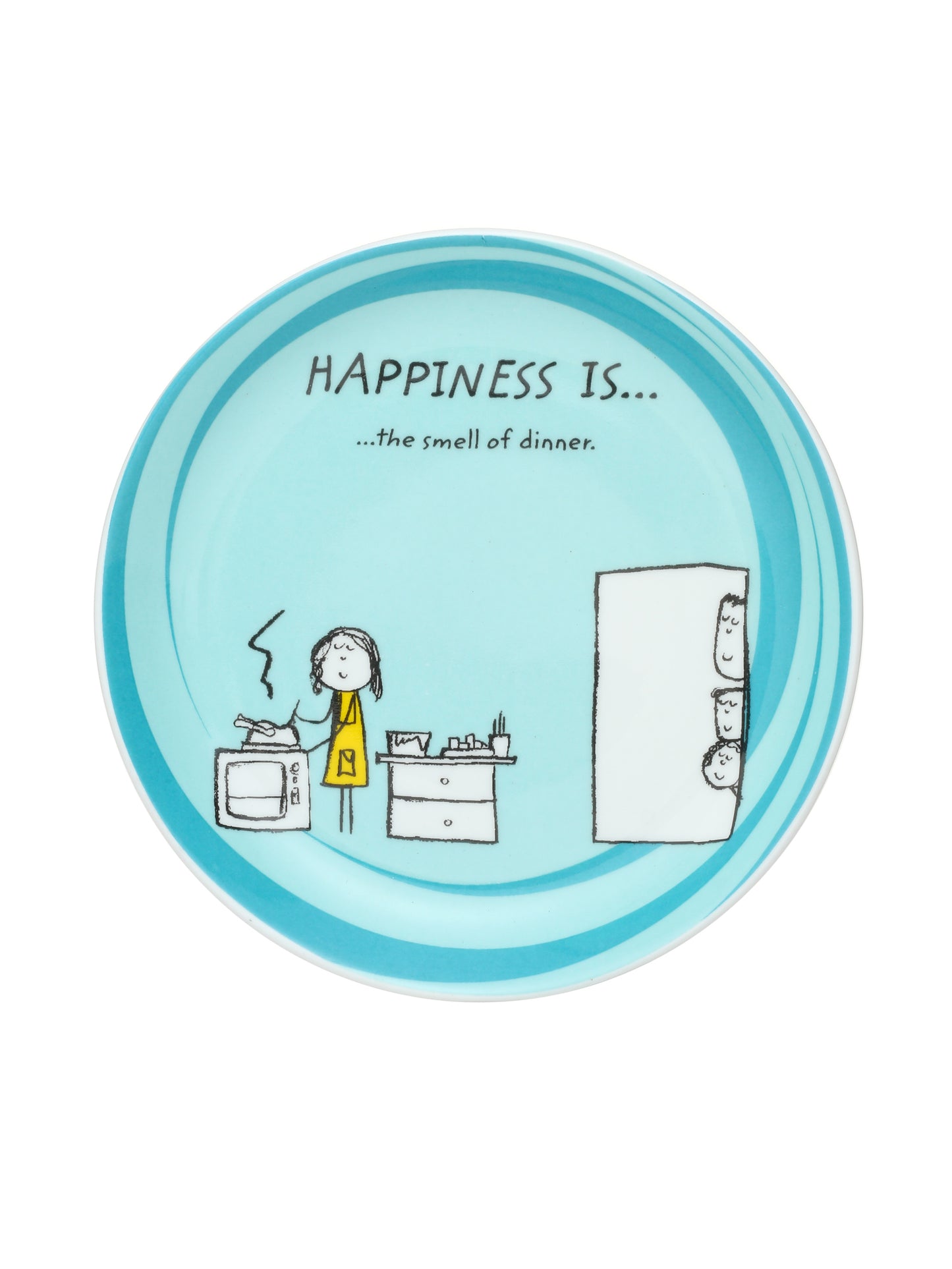 Happiness Is... Mini Ceramic Snack Plates 5.5",  Set of 4