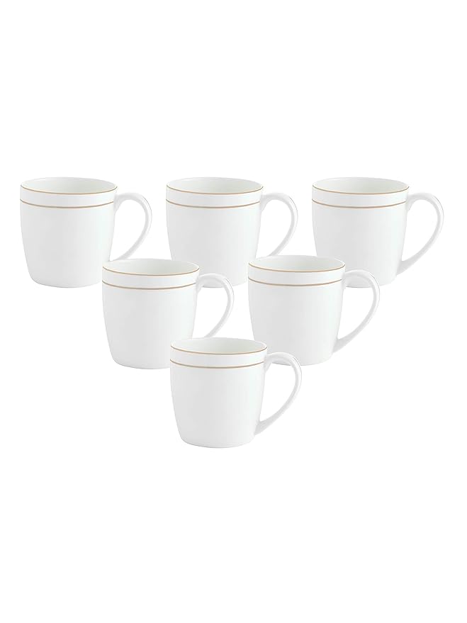 Alton Gold Line Coffee & Tea Mugs, 180ml, Set of 6 (GL110)