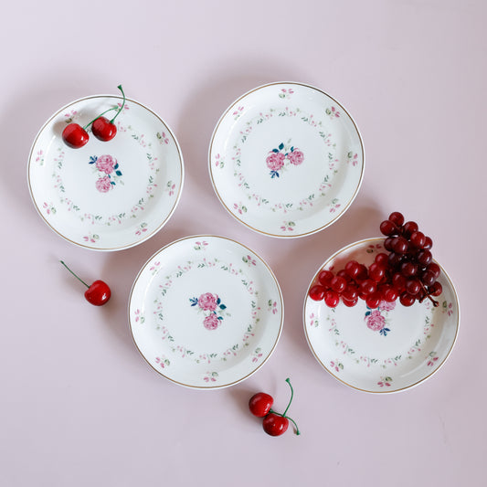 Magique by The Wishing Chair x Clay Craft, Portrait of a Rose Urmi Plates 5.5",  Set of 4 (T01)