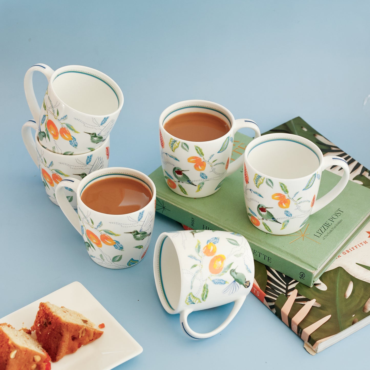 Magique by The Wishing Chair x Clay Craft, Paradise Summer Alton Coffee & Tea Mug Set of 6, 210 ml (PS1)