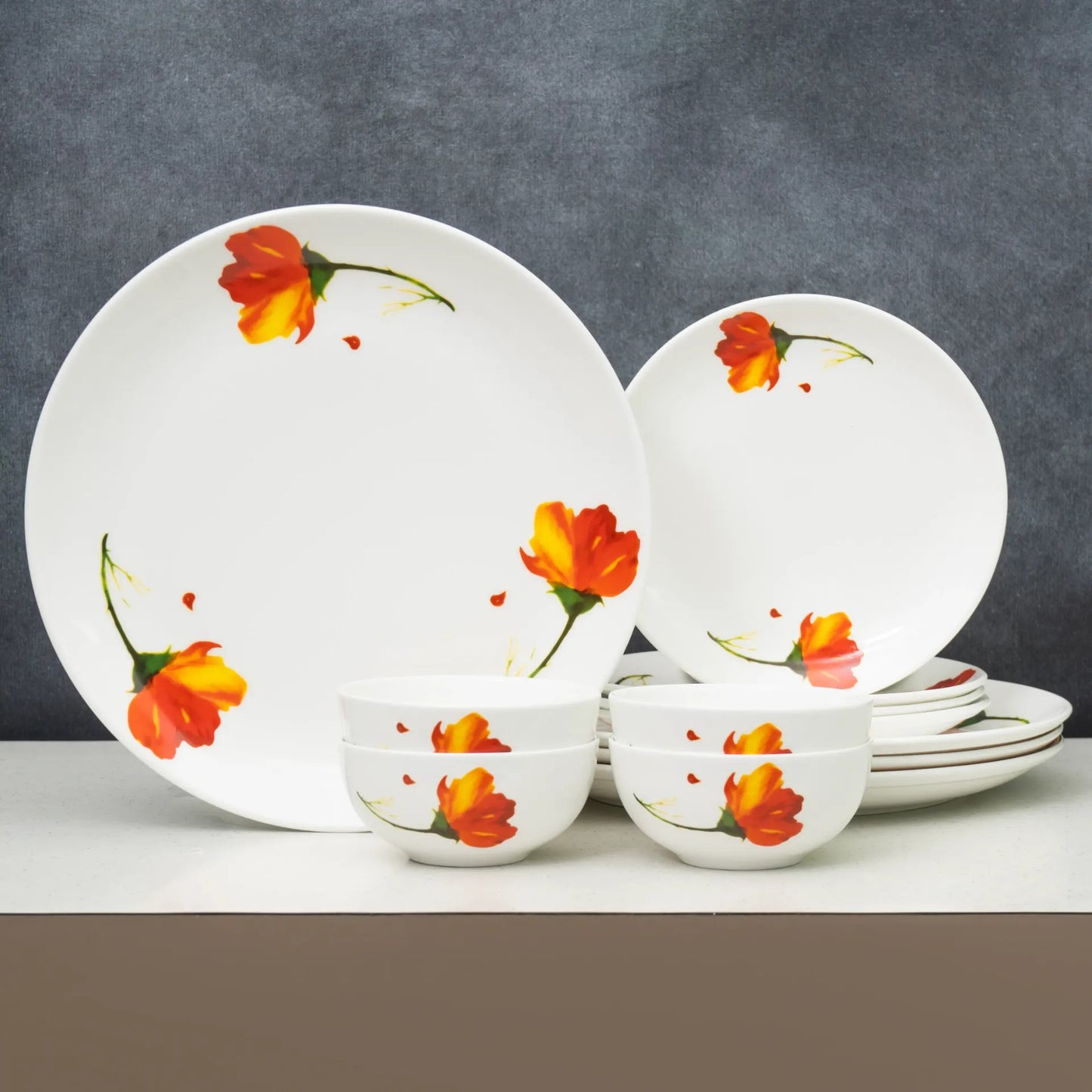 Ceramic Eco3 Dinner Set (Set of 12), for Family of 4, Dinner Set Ceramic