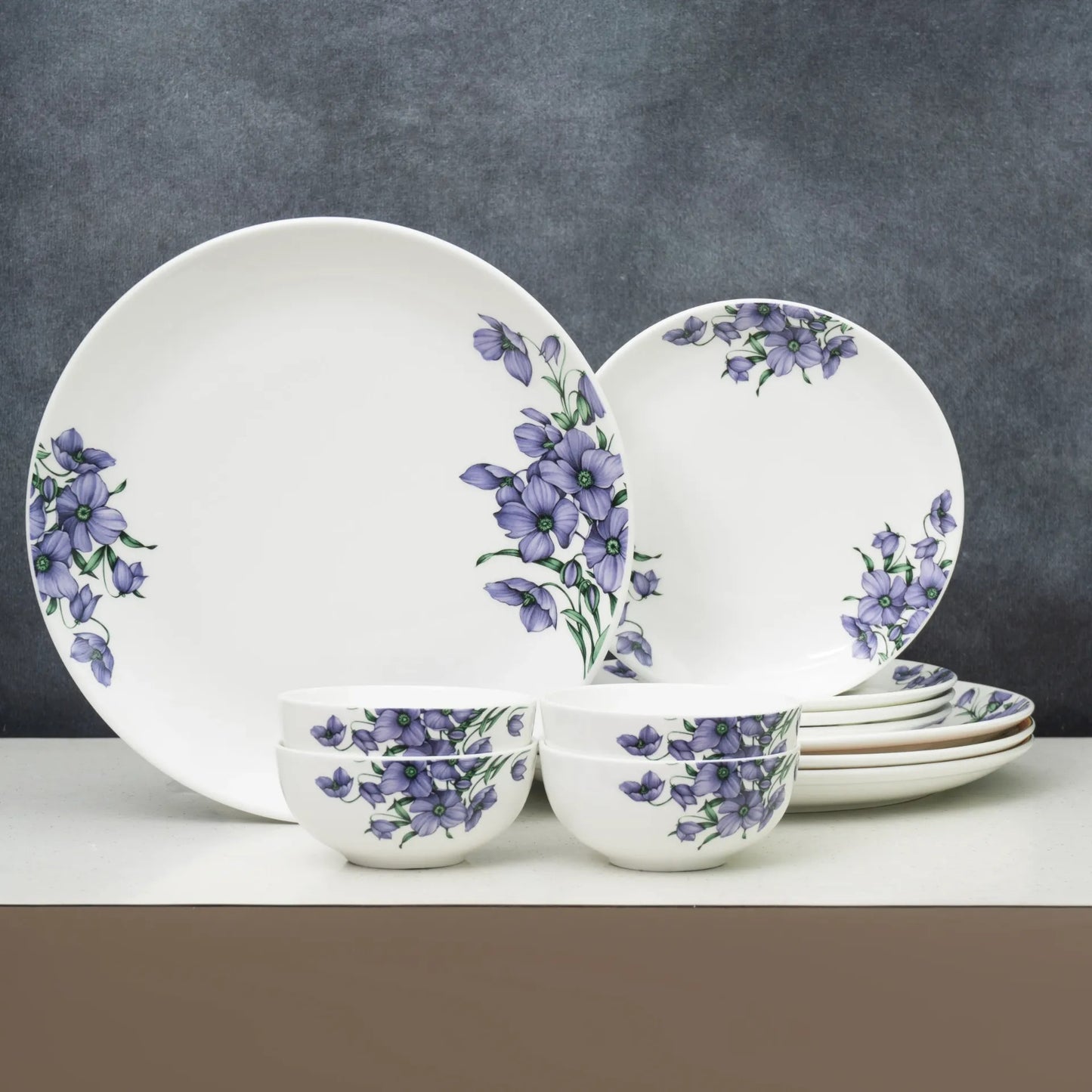 Ceramic Eco6 Dinner Set (Set of 12), for Family of 4, Dinner Set Ceramic