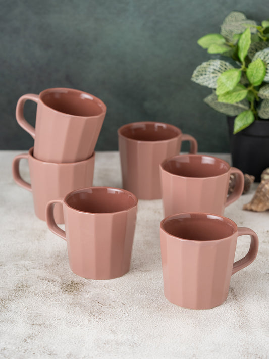 Clay Craft Armada Lilac Pebble Dual Tone Coffee & Tea Mugs Set of 6