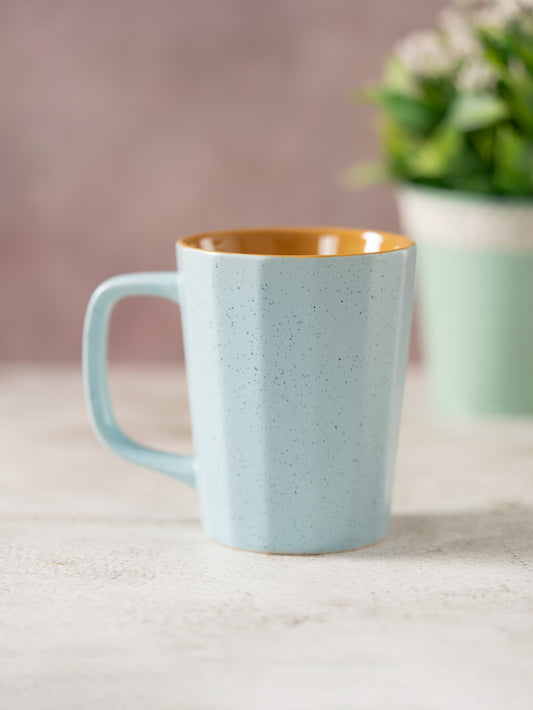 Armada Pebble Elegant Dual Tone Matte Blue & Yellow Coffee/ Milk Mug, 1 Piece, 320 ml