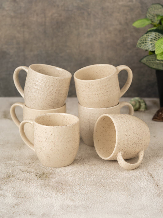 Clay Craft Apex Reactive Pebble Coffee Mugs Set of 6