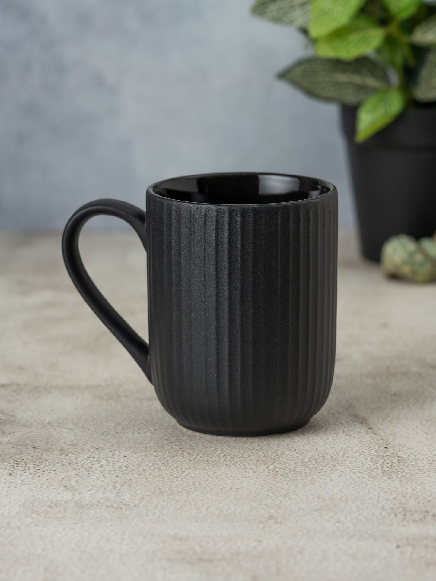 Linea Pebble Black Coffee/ Milk Mug, 1 Piece, 360 ml