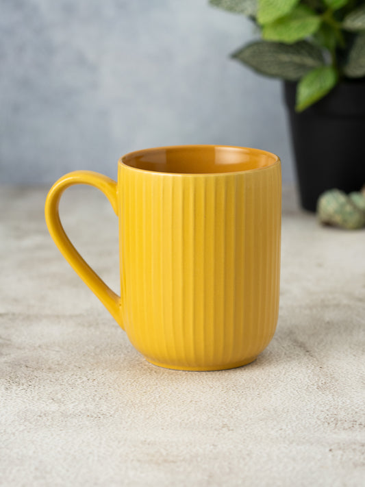 Linea Pebble Mustard Coffee/ Milk Mug, 1 Piece, 360 ml