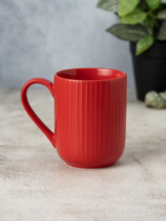 Linea Pebble Red Coffee/ Milk Mug, 1 Piece, 360 ml