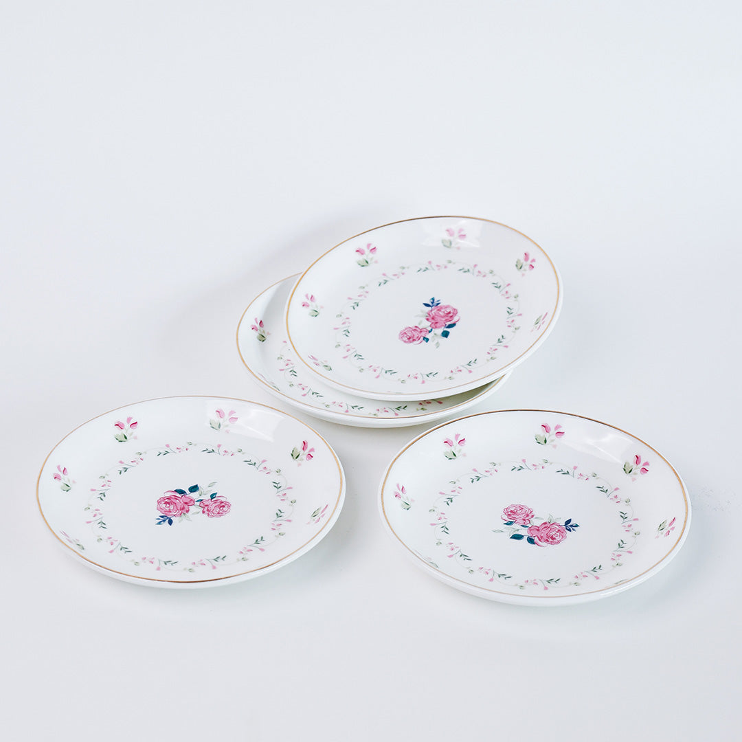 Magique by The Wishing Chair x Clay Craft, Portrait of a Rose Urmi Plates 5.5",  Set of 4 (T01)