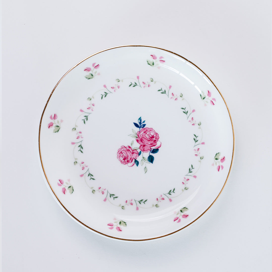 Magique by The Wishing Chair x Clay Craft, Portrait of a Rose Urmi Plates 5.5",  Set of 4 (T01)