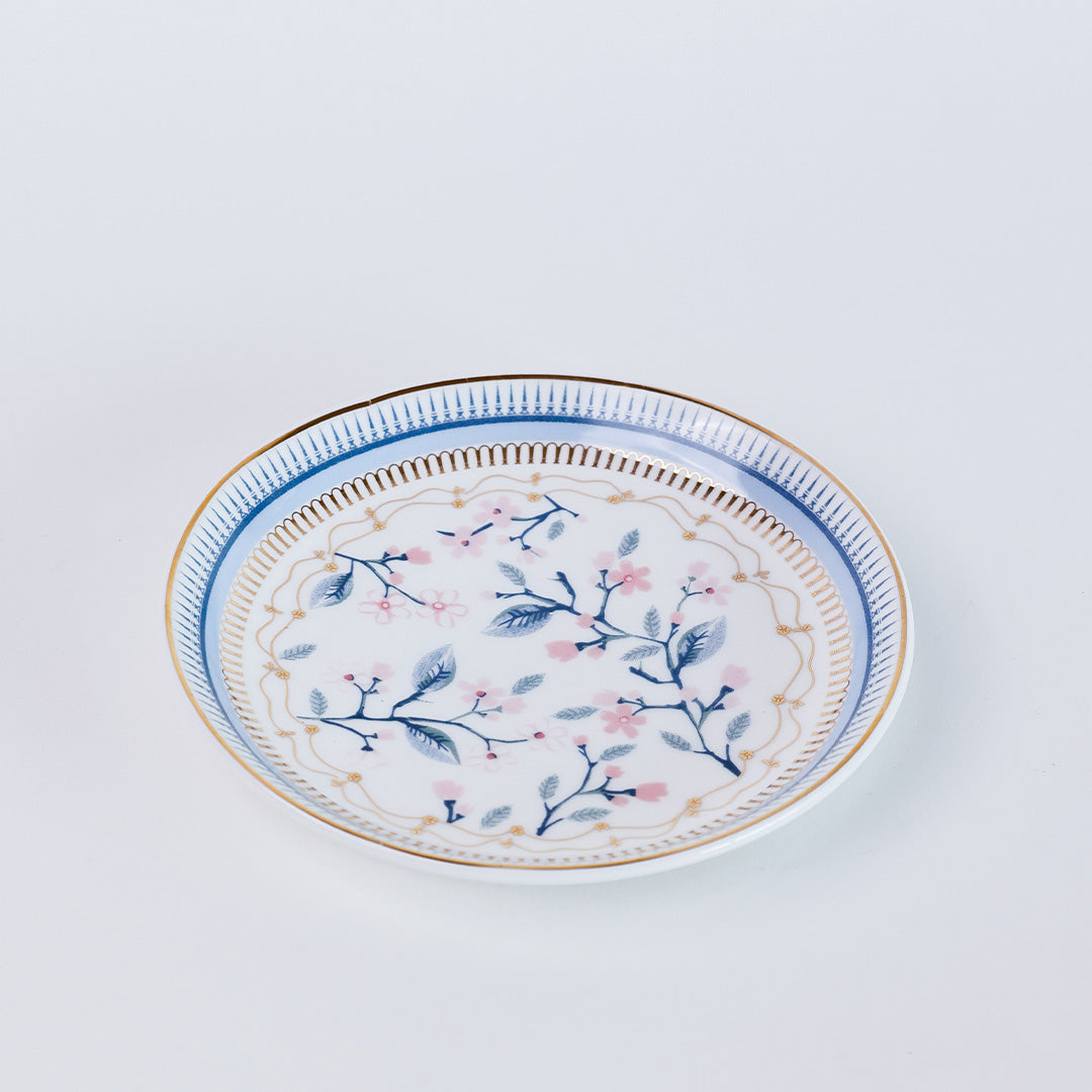 Magique by The Wishing Chair x Clay Craft, River of Flowers Urmi Plates 5.5",  Set of 4 (T02)