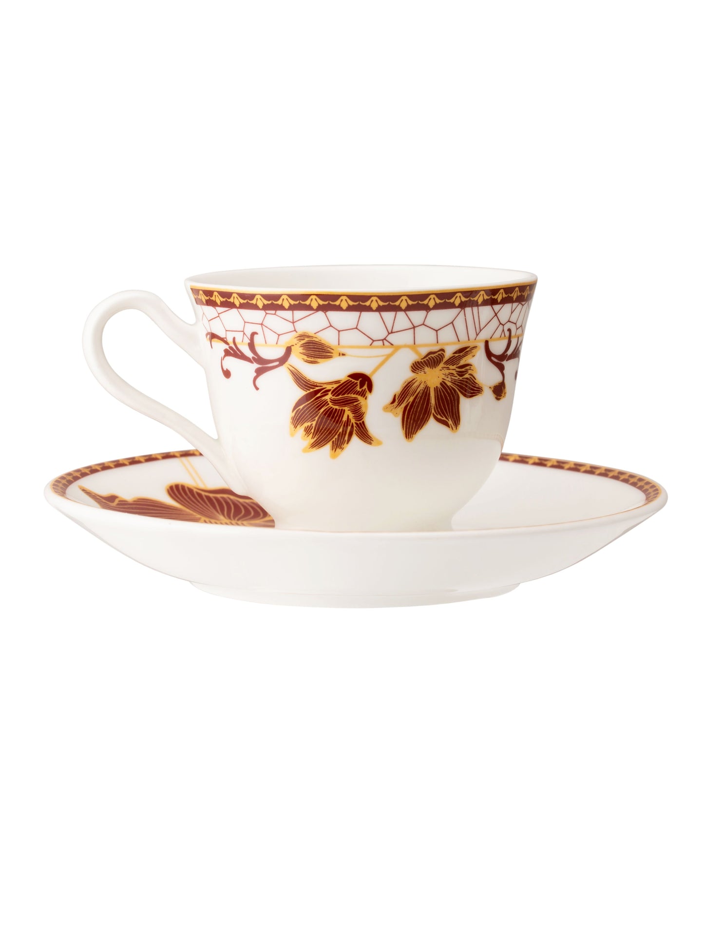 JCPL Georgian Super Cup & Saucer, 140ml, Set of 12 (6 Cups + 6 Saucers) (S360)