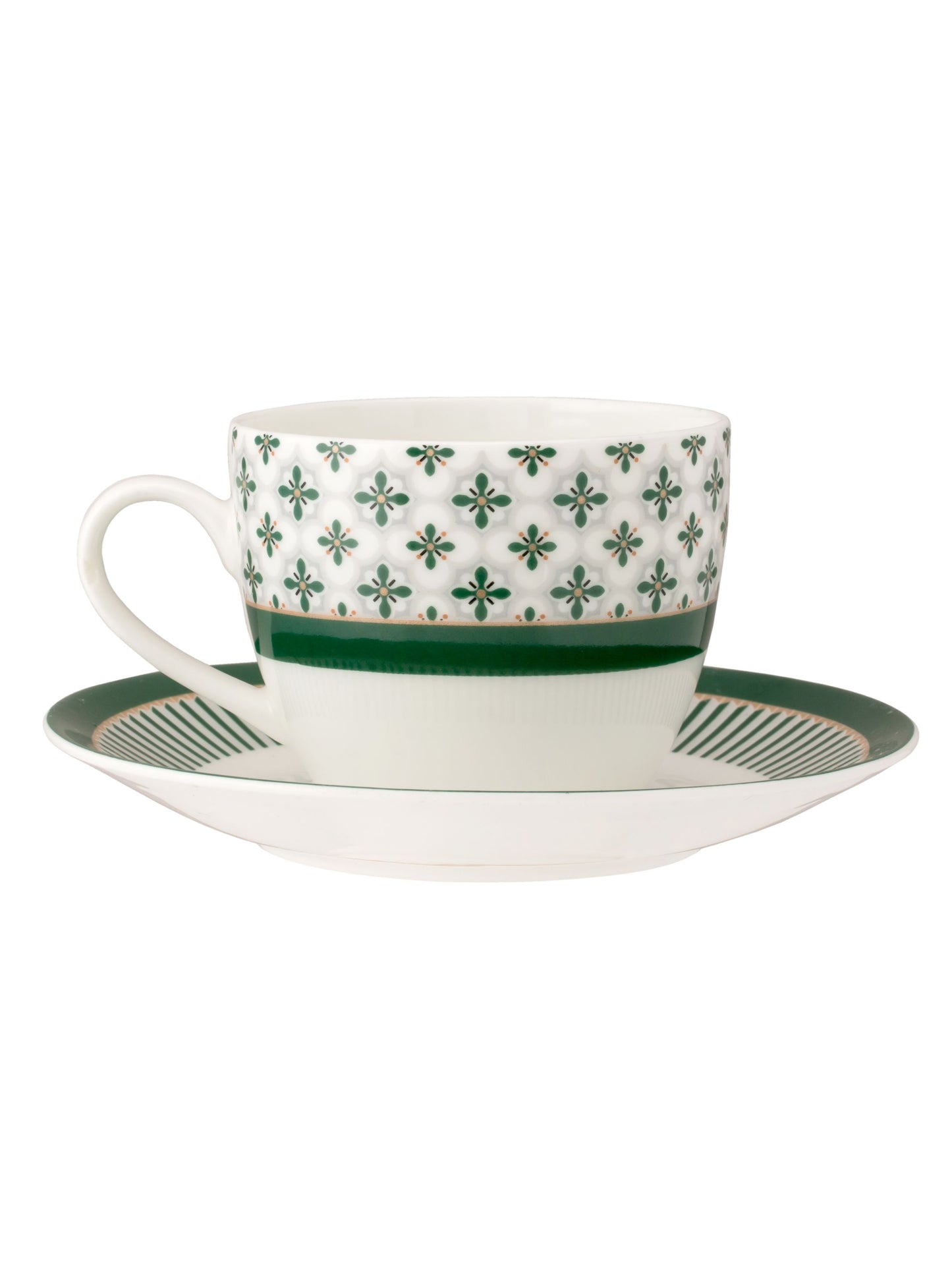 JCPL Cream Super Cup & Saucer, 170ml, Set of 12 (6 Cups + 6 Saucers) (S383)