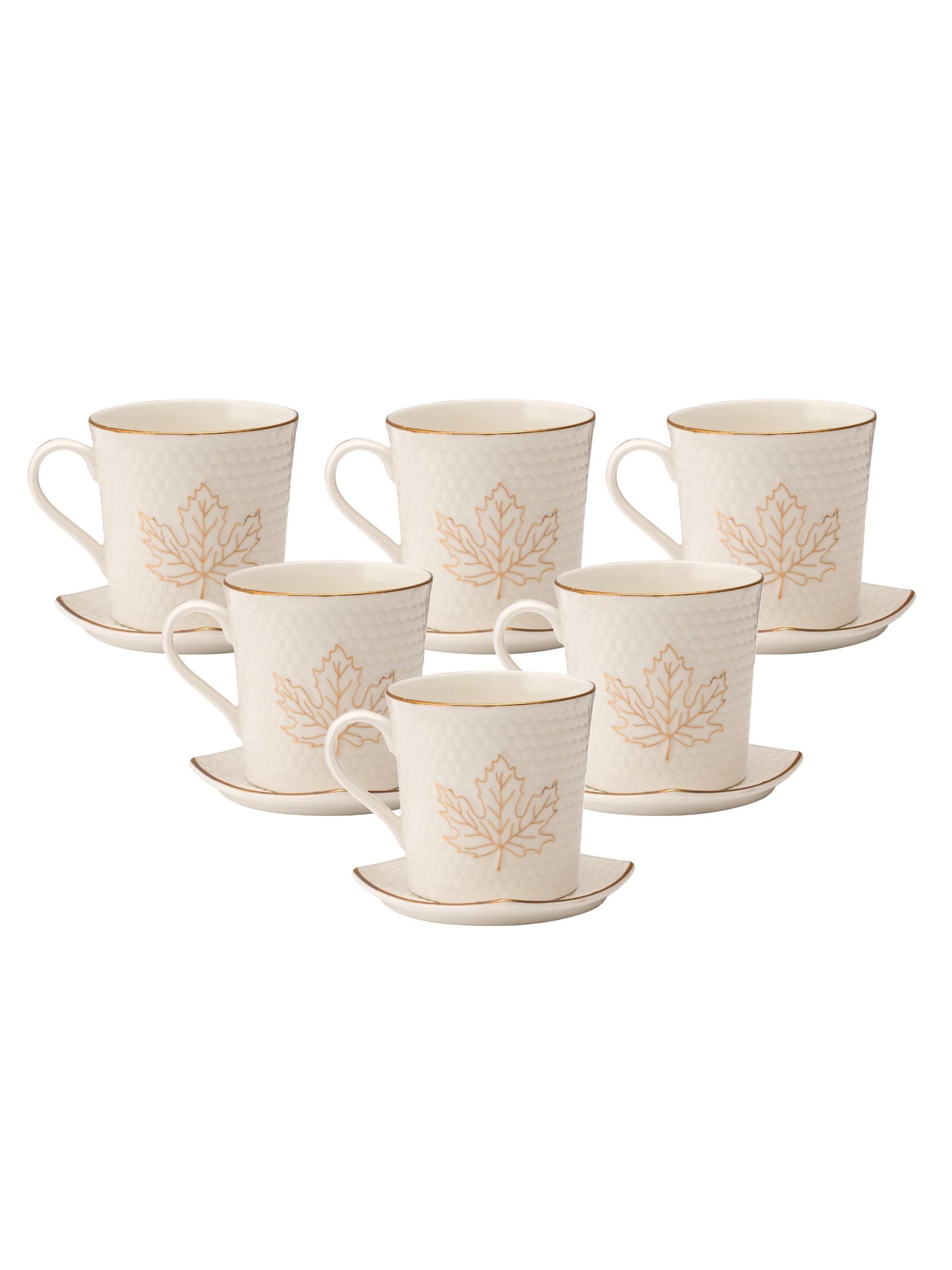 JCPL Abode Chinar Coffee & Tea Mug with Coaster Set of (6 Cups + 6 Coaster) (401)