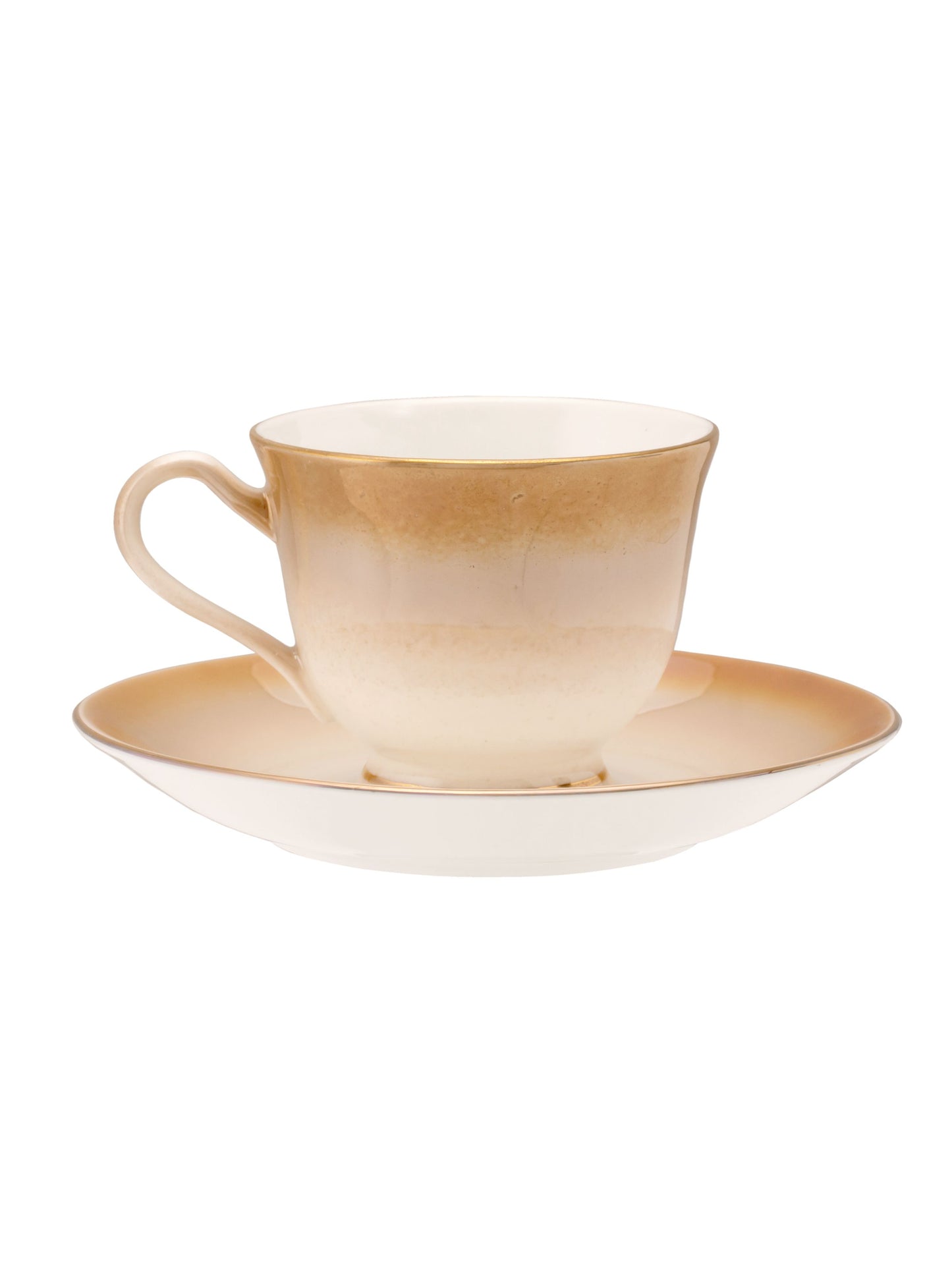 JCPL Georgian Shine Cup & Saucer, 140ml, Set of 12 (6 Cups + 6 Saucers) (SH1)