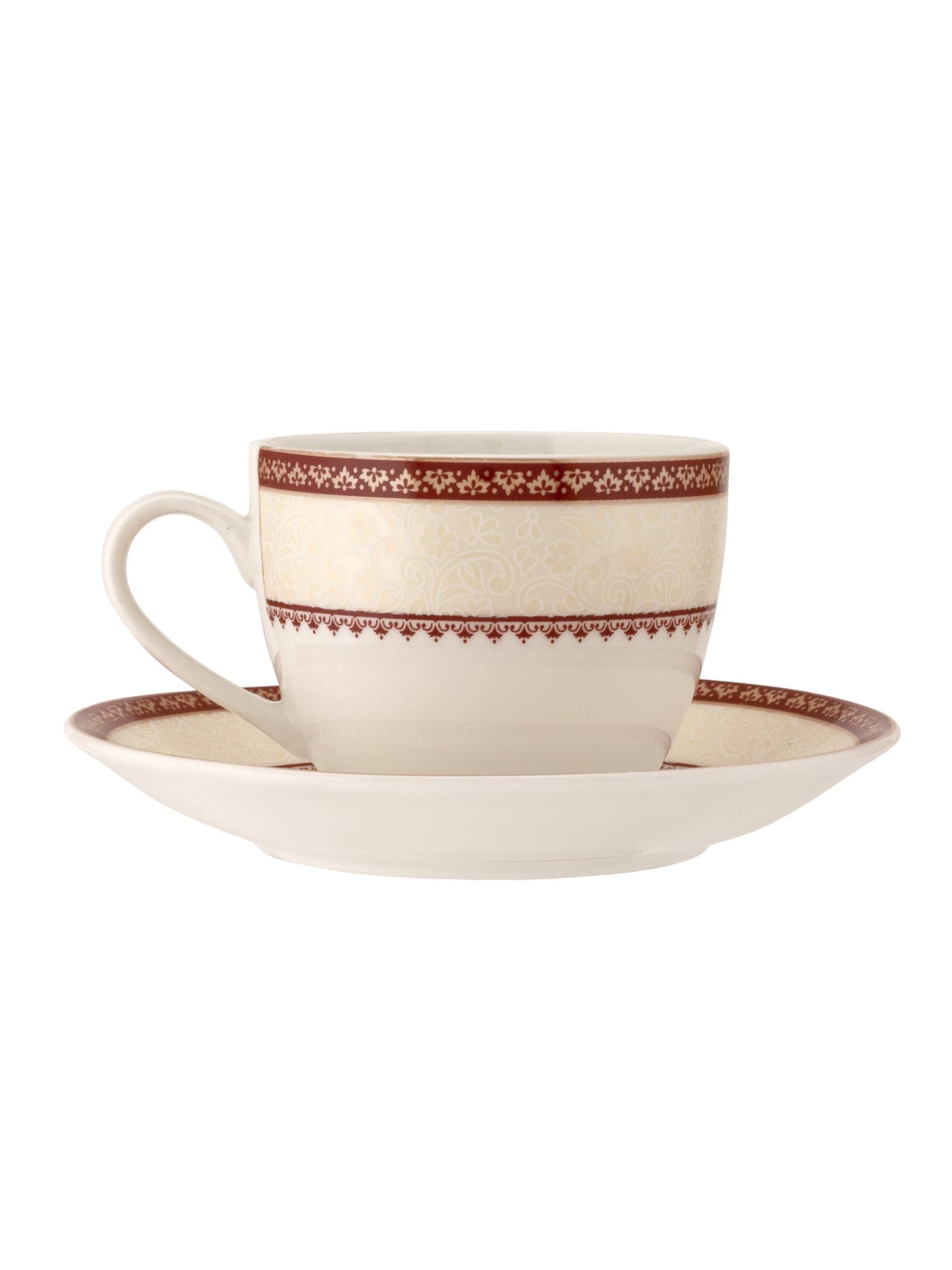 Cream Super Cup & Saucer, 170 ml, Set of 12 (6 Cups + 6 Saucers) (S312)