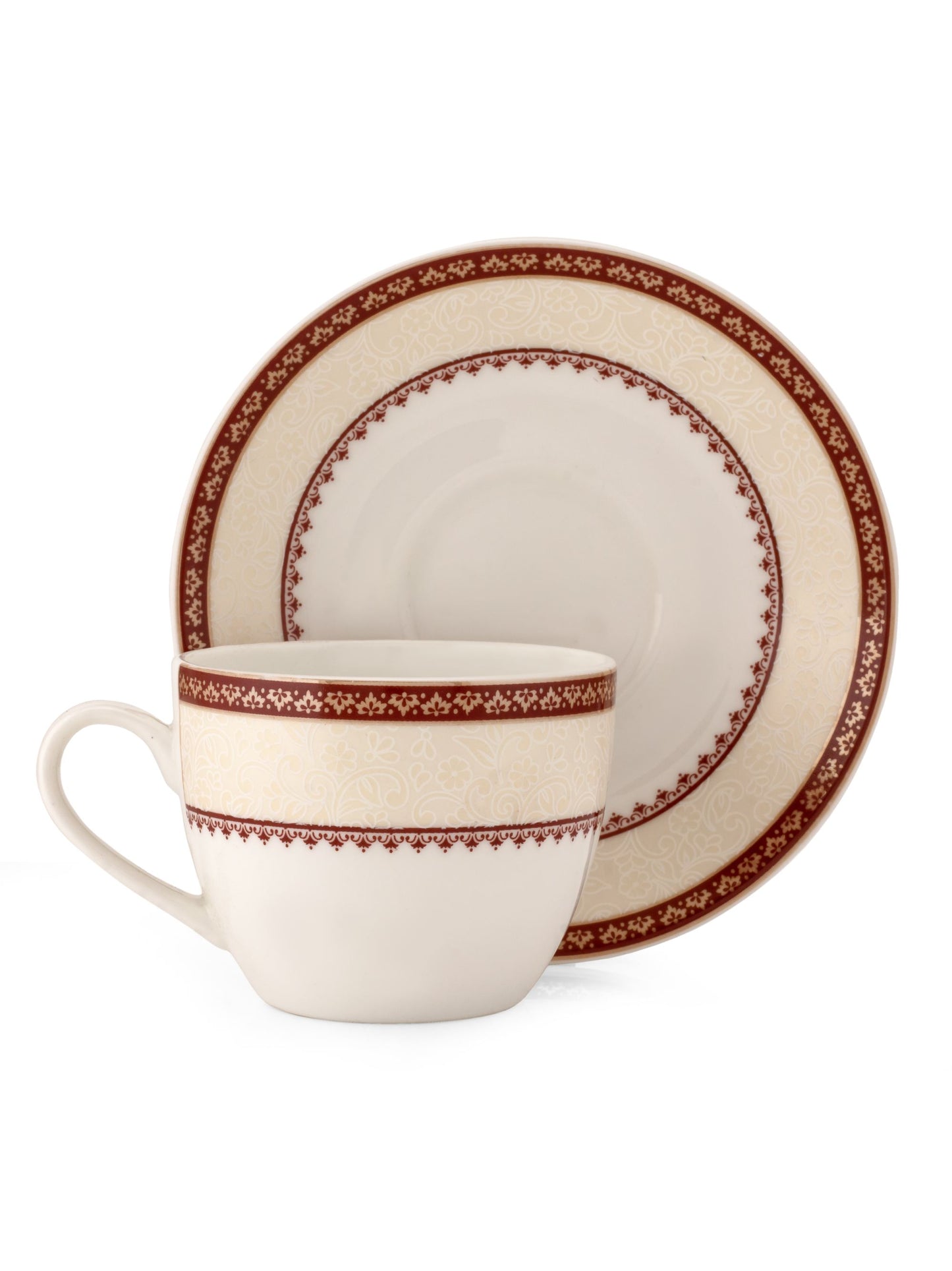 Cream Super Cup & Saucer, 170 ml, Set of 12 (6 Cups + 6 Saucers) (S312)