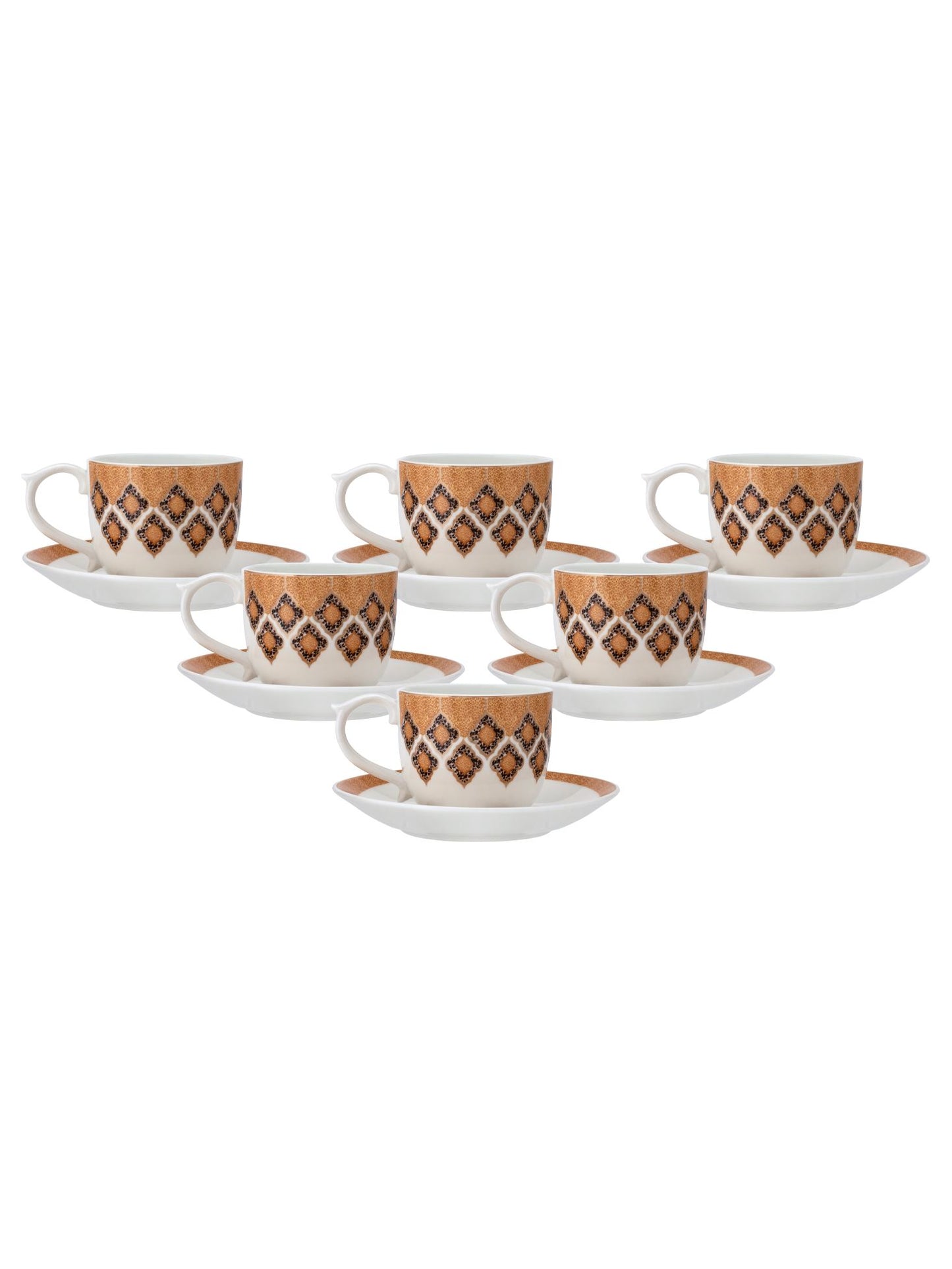 Maharani Super Cup & Saucer, 160 ml, Set of 12 (6 Cups + 6 Saucers) (S301)