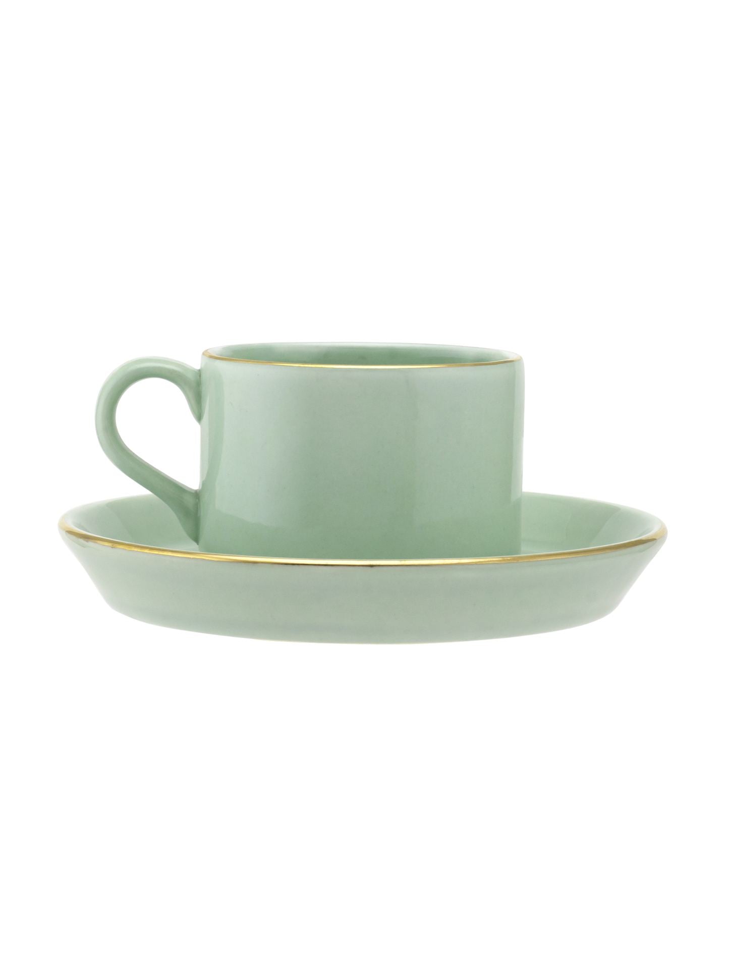 Rio Impression Cup & Saucer, 135ml, Set of 12 (6 Cups + 6 Saucers), Grey (1101)