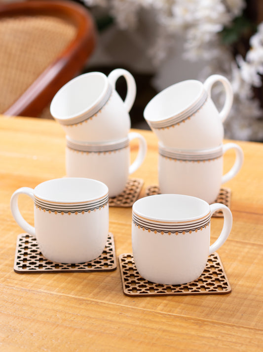 Loriya Super Coffee & Tea Mugs, 150ml, Set of 6 (S382)