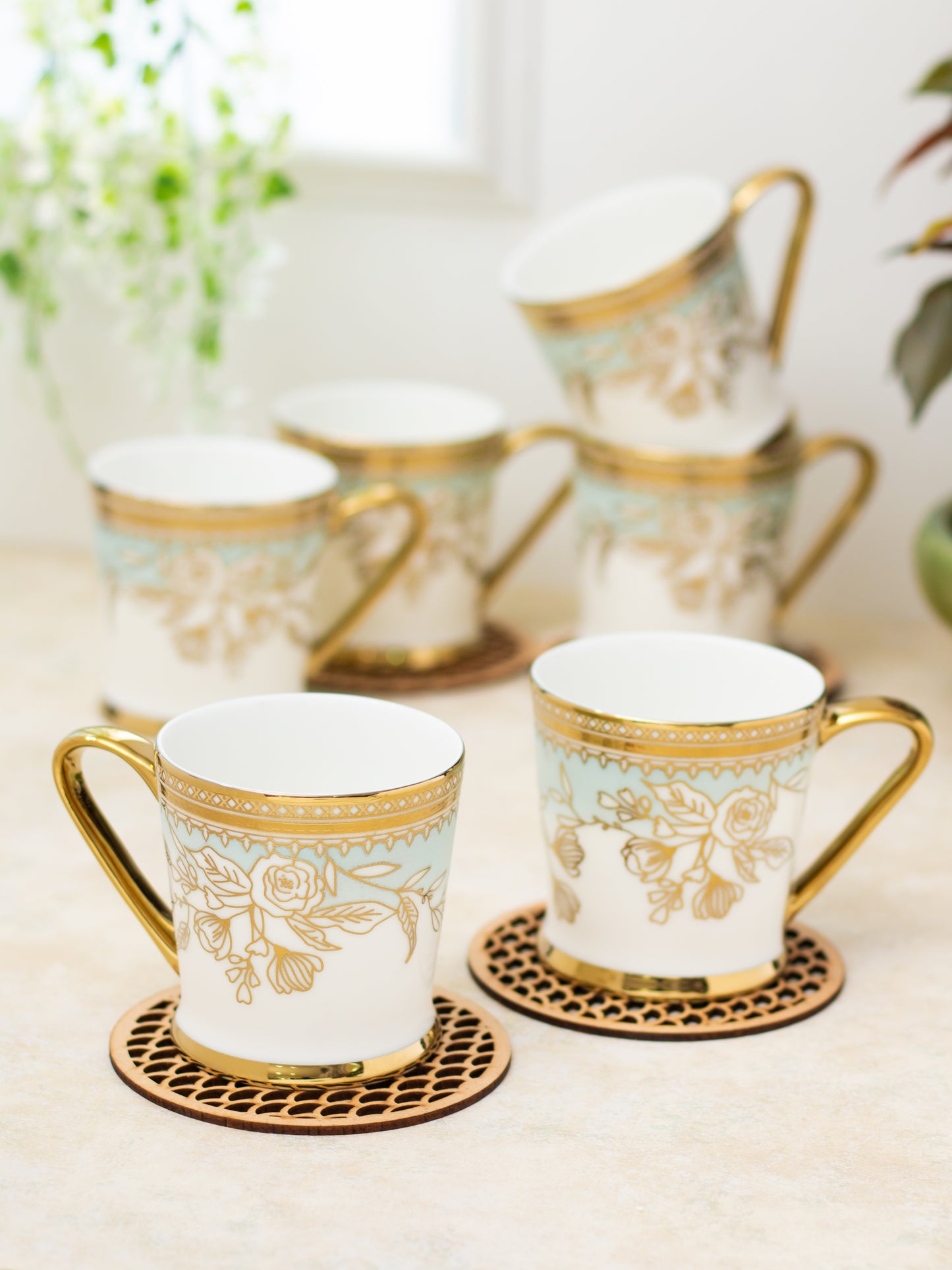 Peter Ebony Coffee & Tea Mugs, 170ml, Set of 6 (E614)
