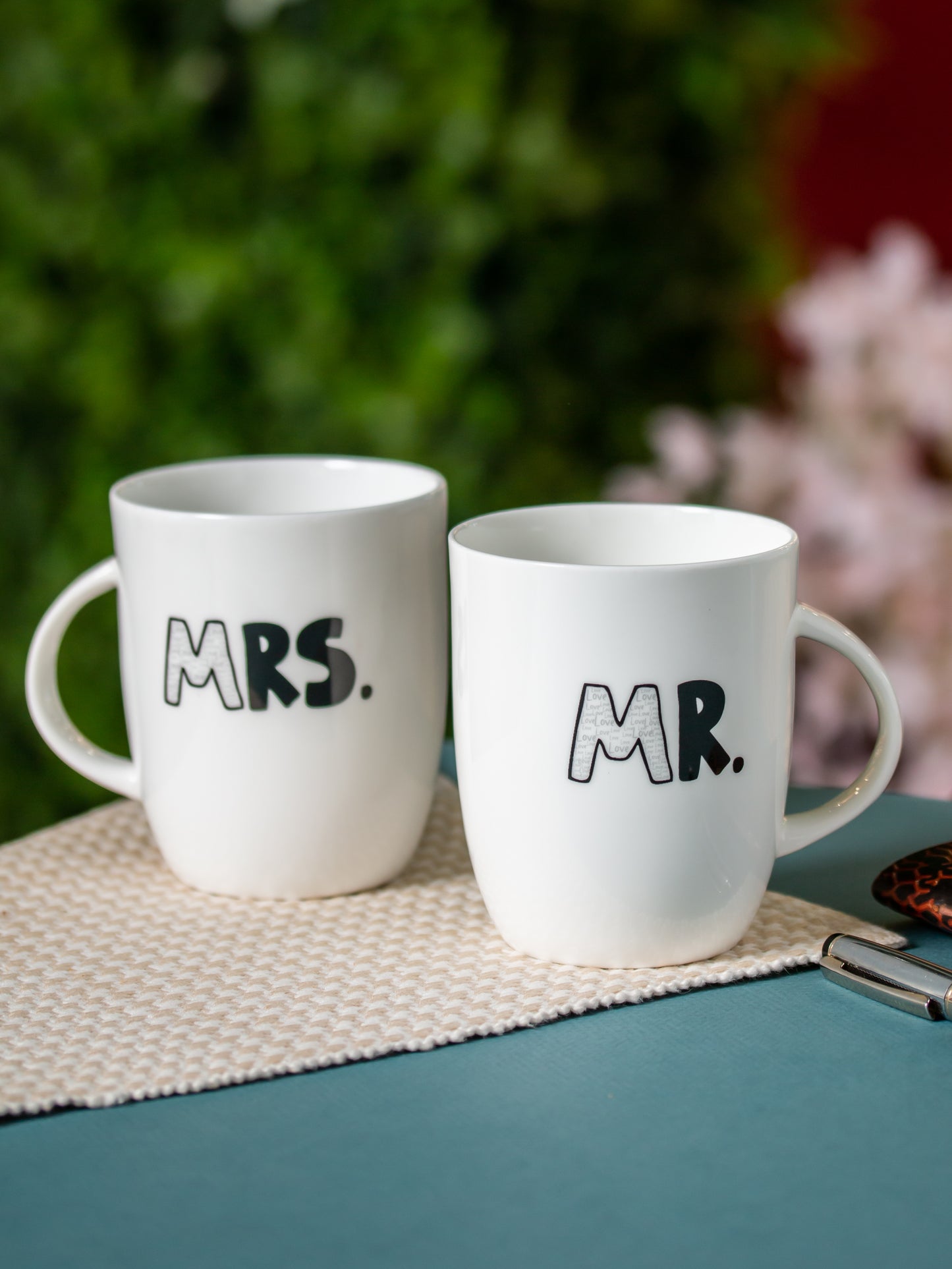 Orchid Mr Mrs Coffee & Milk Mug, 2 Piece, 340 ml