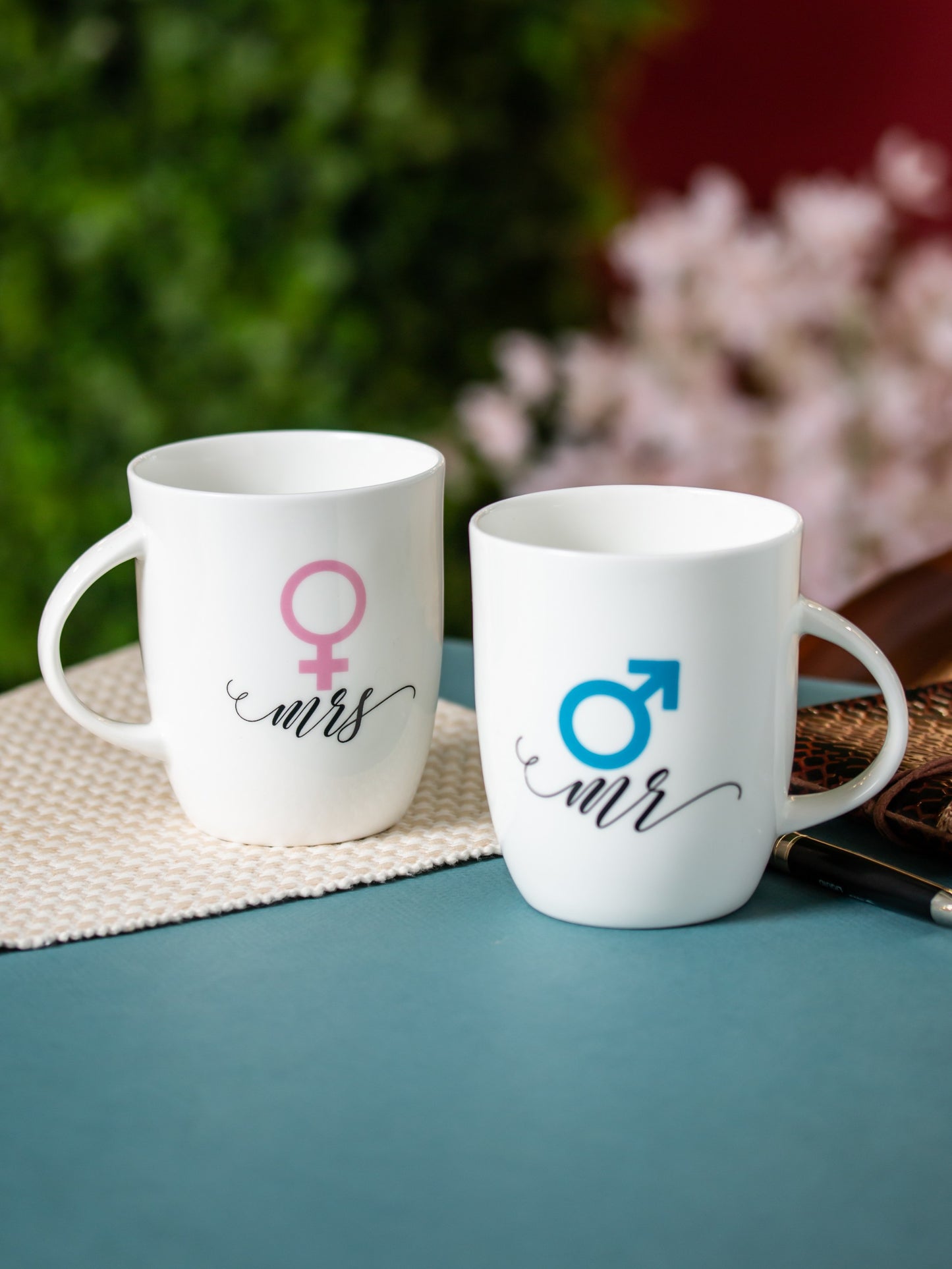 Orchid Mr Mrs Coffee & Milk Mug, 2 Piece, 340 ml