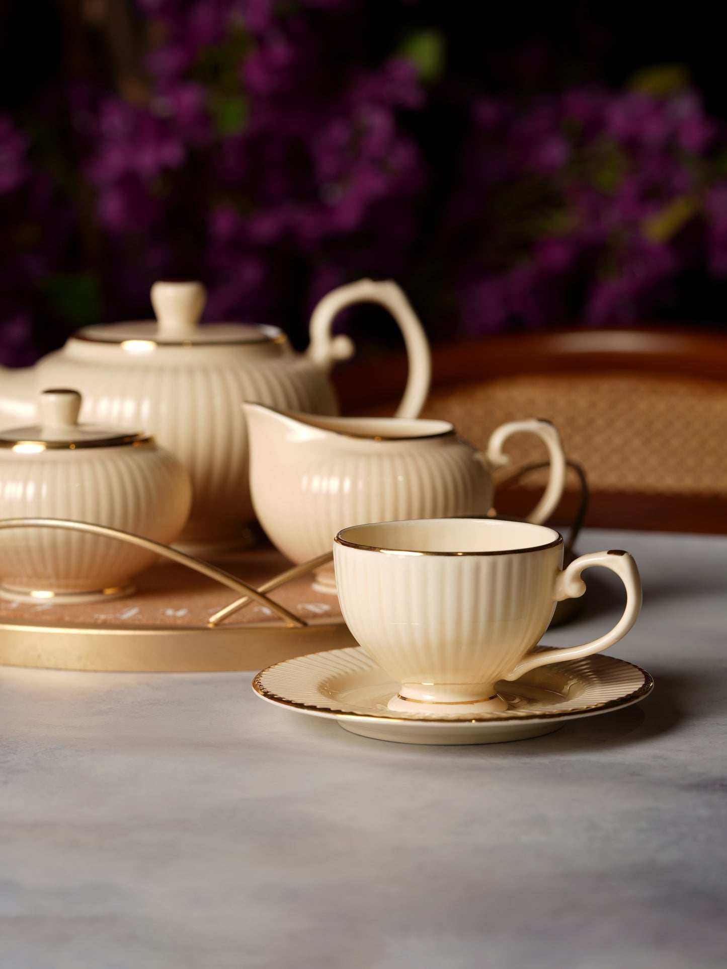 Clay Craft Julie Impression Luxurious 1401 IVORY Tea Set of 15