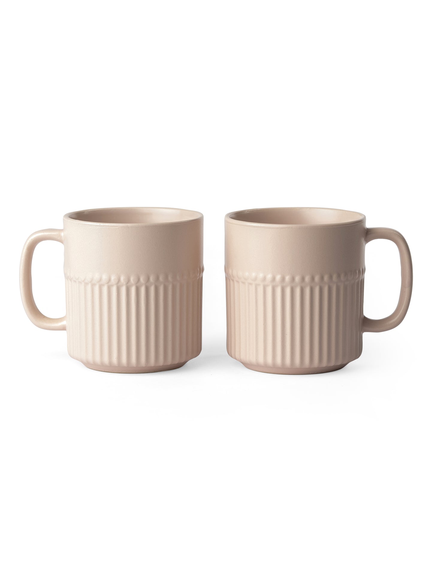 Crimson Pebble Matte IVORY Coffee & Tea Mugs Set of 6, 220 ml