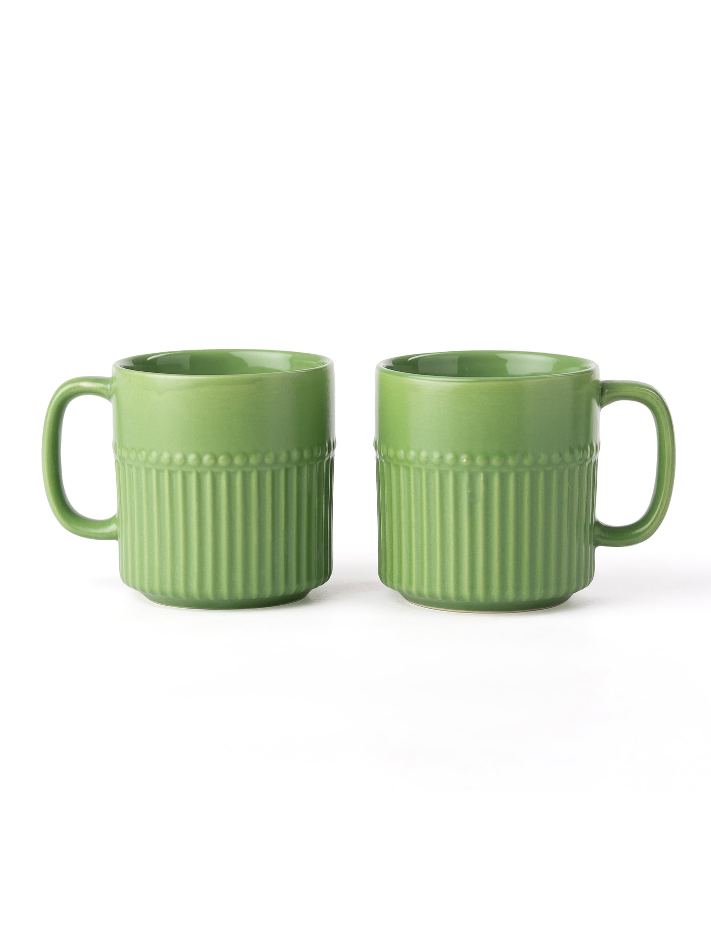 Crimson Pebble Matte Green Coffee & Tea Mugs Set of 6, 220 ml