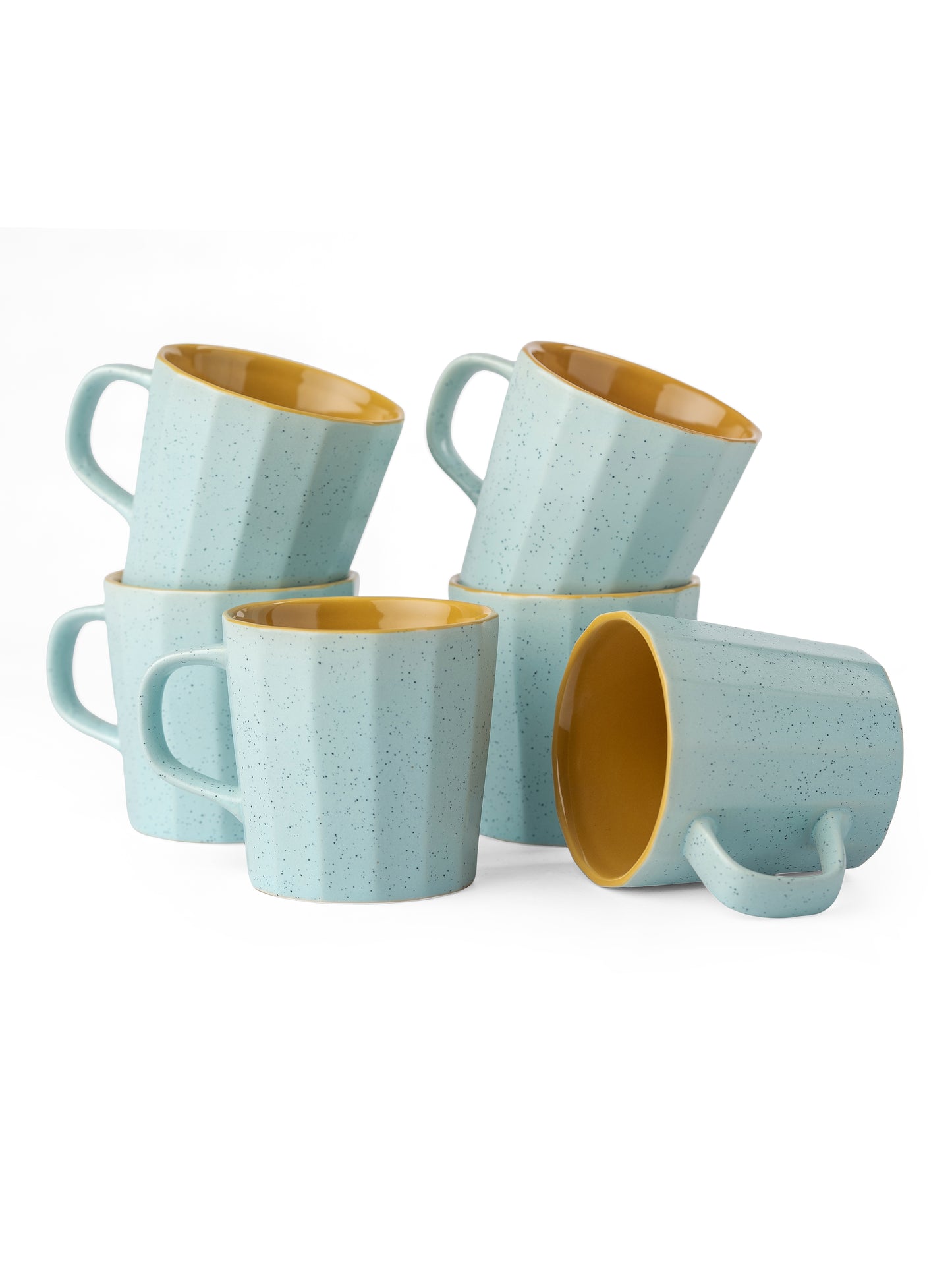 Dual Tone Armada Pebble Coffee & Tea Mugs Set of 6