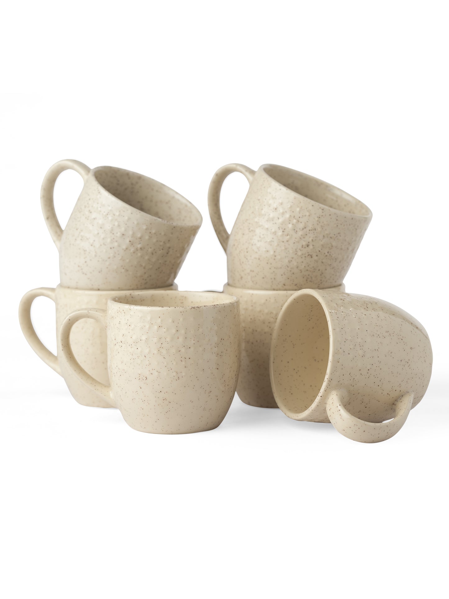 Clay Craft Apex Reactive Pebble Coffee Mugs Set of 6