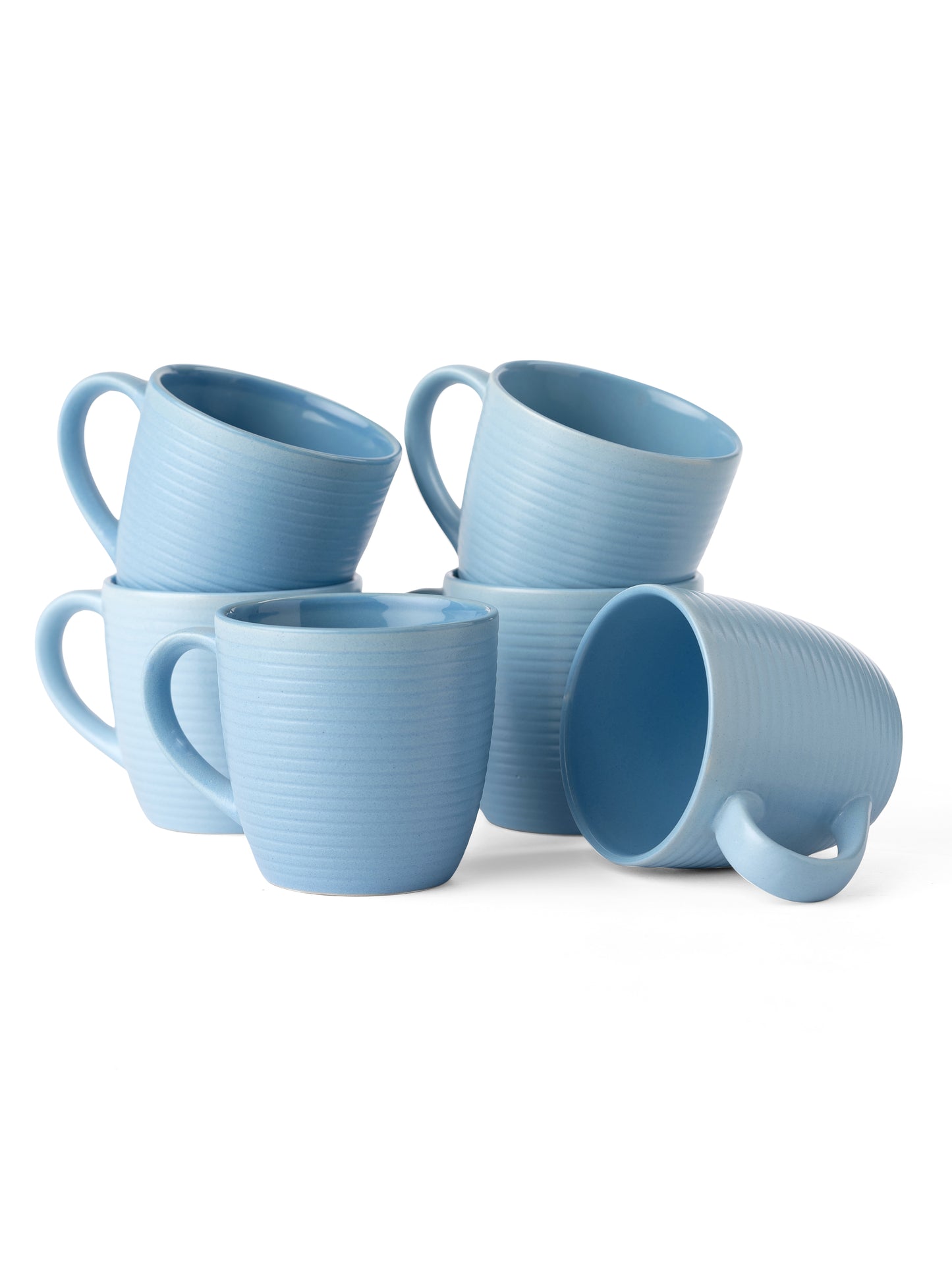 Horizon Pebble Light Blue Coffee & Tea Mugs Set of 6