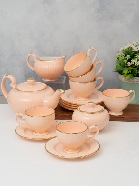 Clay Craft Julie Impression Elegant 1401 Pink Tea Set of 15