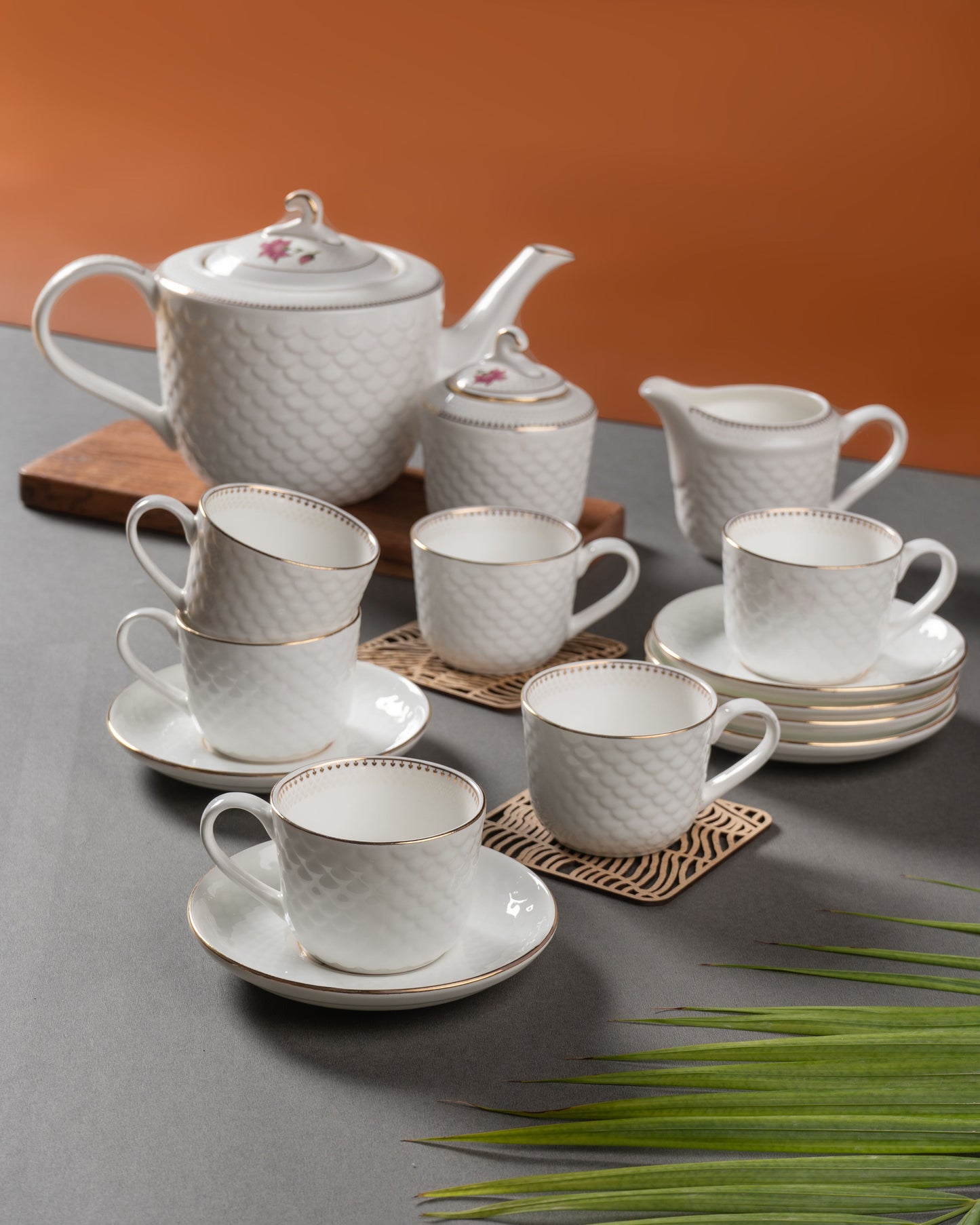 Ripple Impression Tea Set of 15 (1409)