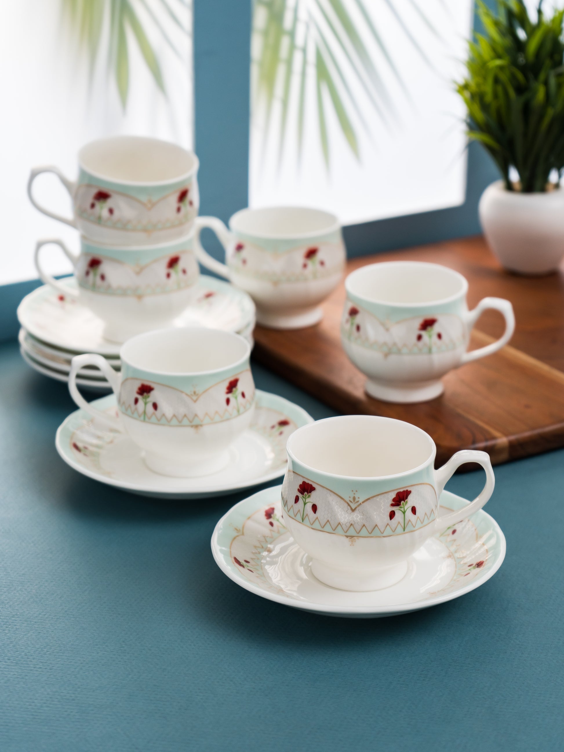 Shop Now Karina Cup & Saucer Set of 12 Online – Clay Craft India